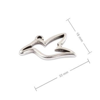 Manumi pendant bird 22x18mm silver-plated