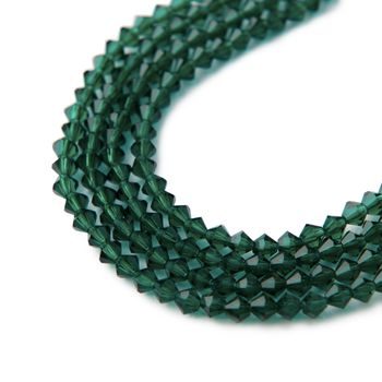 Czech crystal bicone beads 4mm Emerald