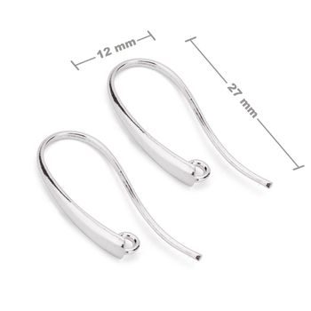 Sterling silver 925 open earring hook 27x12mm No.13