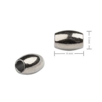 Korálek z chirurgické oceli ve tvaru rýže 3 x 4 mm