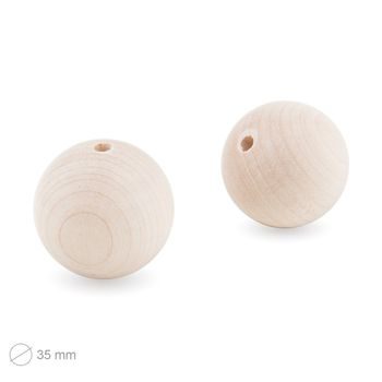 Wooden raw beads 35mm
