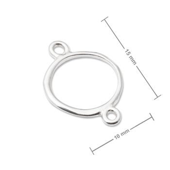 Amoracast connector small organic circle 15x10mm silver