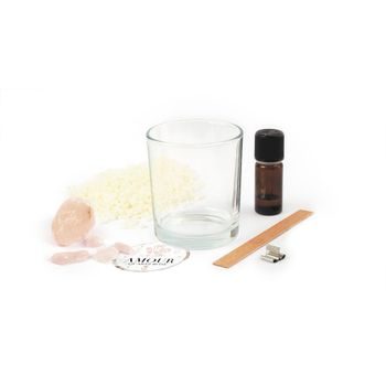 Creative kit for making a candle with minerals Litotherapy