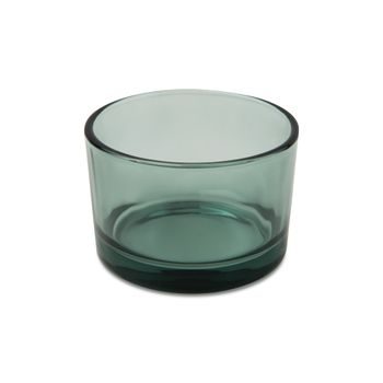 Glass container for candle 75 x 50 mm transparent green