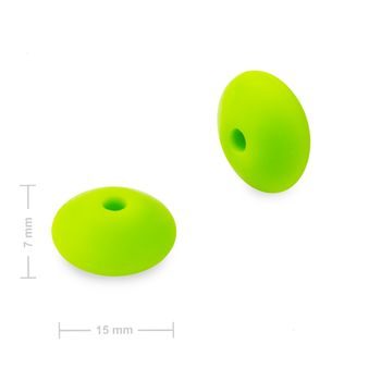 Mărgele din silicon disc 12x7mm Chartreuse Green