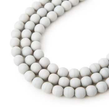 Manumi české sklenené stláčané guľôčky Light Grey Opaque Matt 6mm č.40