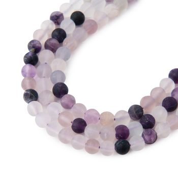 Purple Fluorite beads matte 4mm