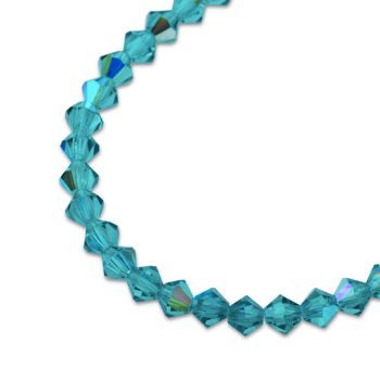 Preciosa MC bead Rondelle 4mm Blue Zircon AB