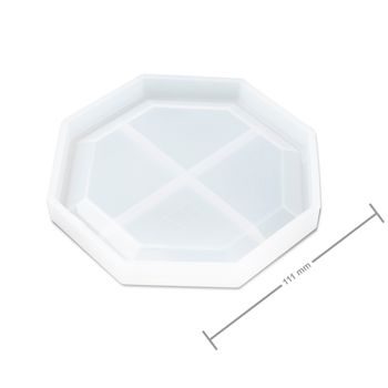 Matriță de silicon pentru turnarea rășinii de cristal tăviță octogonală 111x111x12mm