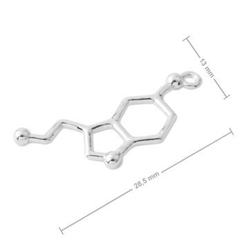 Silver pendant chemical formula serotonin No.975