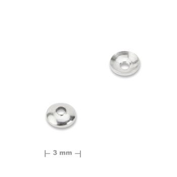 Sterling silver 925 bead cap 3x1mm No.652