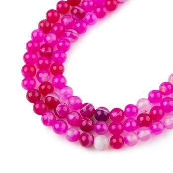 Pink Banded Agate beads 4mm