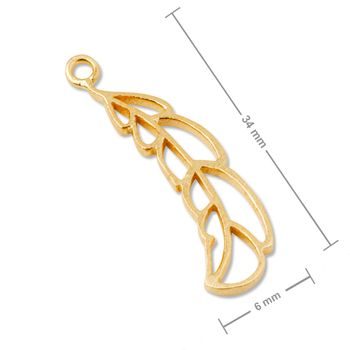 Amoracast pendant eagle feather 34x6mm gold-plated