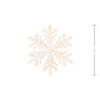 Wooden cutout snow flake 8cm No.5