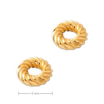 Distanțier rotund din argint 6x3mm placat cu aur de 24K nr.720