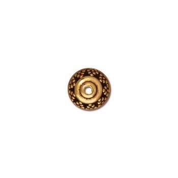 TierraCast bead cap 8mm Bali antique gold No.383