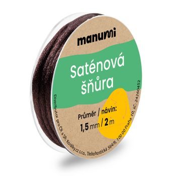 Șnur satinat din nailon 1,5mm/2m Coconut Brown