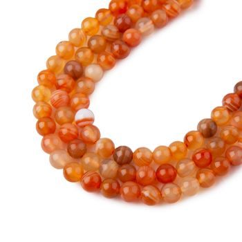 Orange Botswana Sardonyx Agate beads 4mm