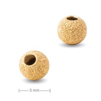 Mărgele argintii stardust 3mm placate cu aur de 24K nr.695