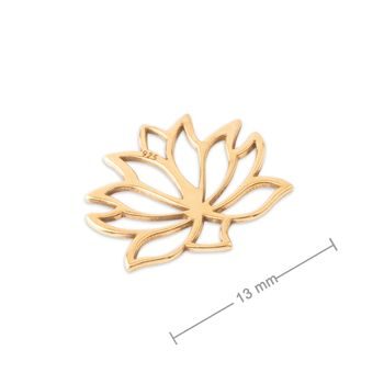 Piesă legătură din argint lotus 13mm placată cu aur de 24K nr.804