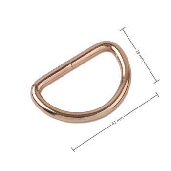 Haberdashery half ring 41 x 29 mm in light rose gold color