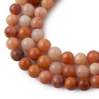 Deep Orange Aventurine beads 8mm