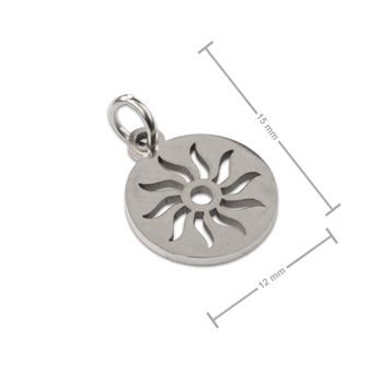 Přívěsek z chirurgické oceli medailon slunce 12 mm