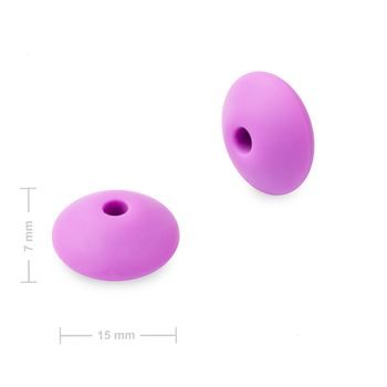 Mărgele din silicon disc 12x7mm Light Violet