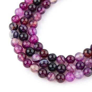 Purple Banded Agate beads 6mm