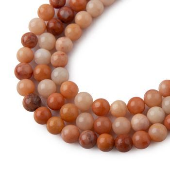 Deep Orange Aventurine beads 6mm