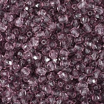 Glass fire polished beads 3mm Med Amethyst