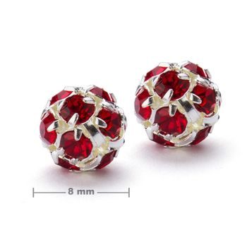 Rhinestone ball 8mm silver Light Siam