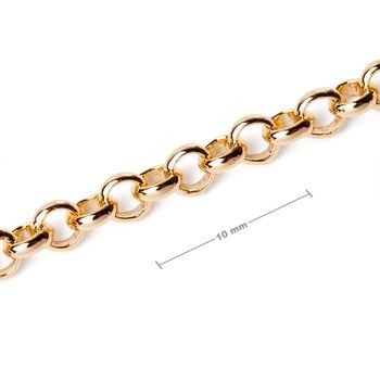 Bižuterní řetízek v metráži v barvě zlata č. 33