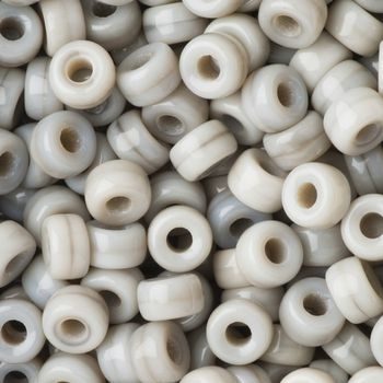 Czech glass large hole beads 6mm Light Grey Opaque