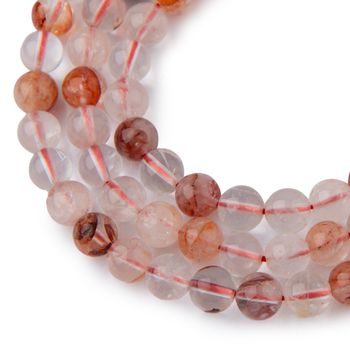 Red Phantom Quartz beads 8mm