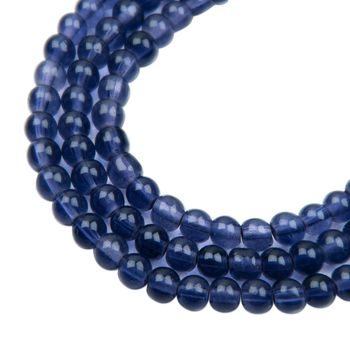 Glass Mala beads 6mm/17cm purple