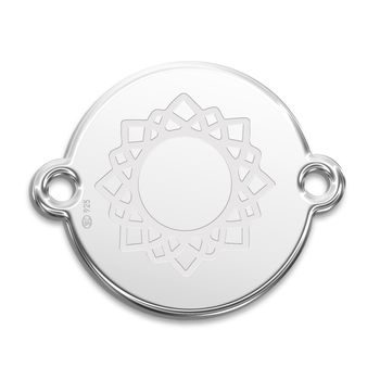 Manumi Silver connector 12mm with an engraved design crown chakra