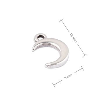 Manumi pendant half-moon 12x8mm silver-plated