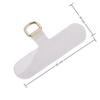 Závěsné očko na mobil transparentní s poutkem v barvě zlata