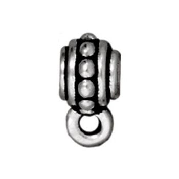 TierraCast decorative spacer with a loop antique silver