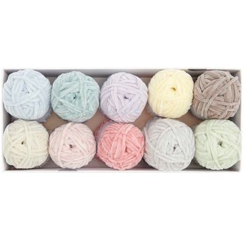Rico design crochet yarn Chenillove Super Big Print shade 001 cream