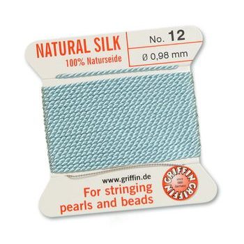 Silk thread with needle 0.98mm/2m turquoise