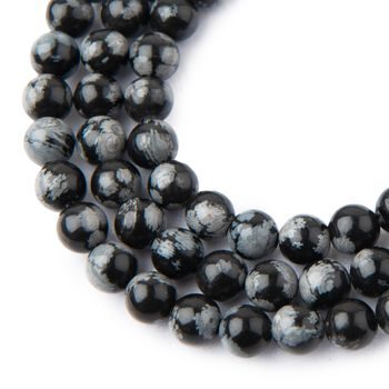 SnowFlake Obsidian beads 8mm