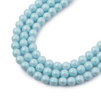 České stláčané korálky Manumi 4 mm pearl blue