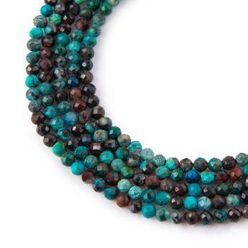 Chrysocolla faceted beads 4mm