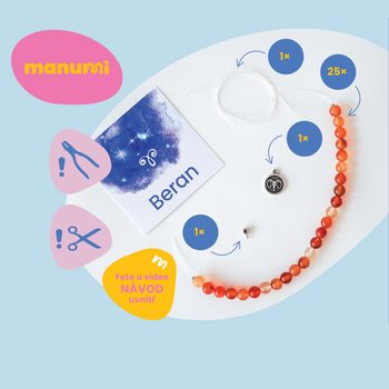 Manumi kreativní sada na výrobu náramku z minerálů se znamením zvěrokruhu Ryby