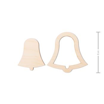 Wooden cutout and centre bell 8cm