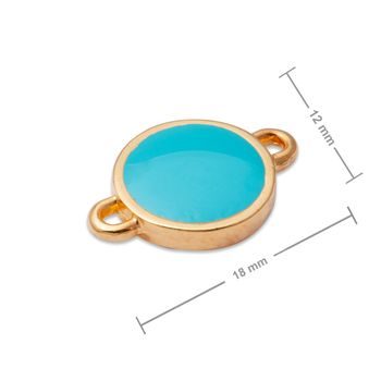 Manumi piesă legătură disc turcoaz 18x12mm placată cu aur