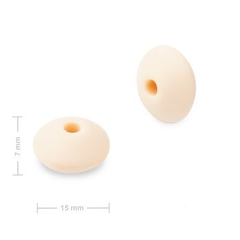 Silicone lentil beads 12x7mm Cream