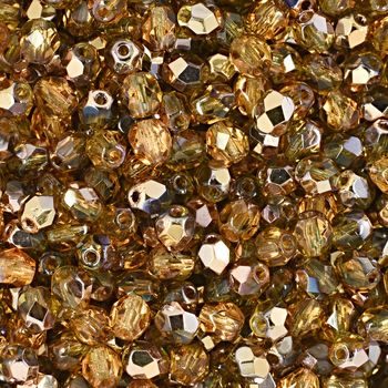 Brúsené koráliky 4mm Copper Med Topaz